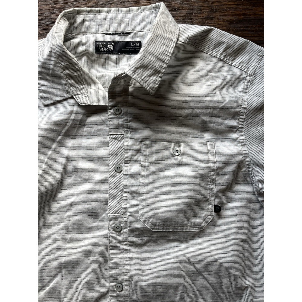 Men's Mountain Hardwear Shirt Multicolor Button-Down L Cotton Outdoor Hike Camp
